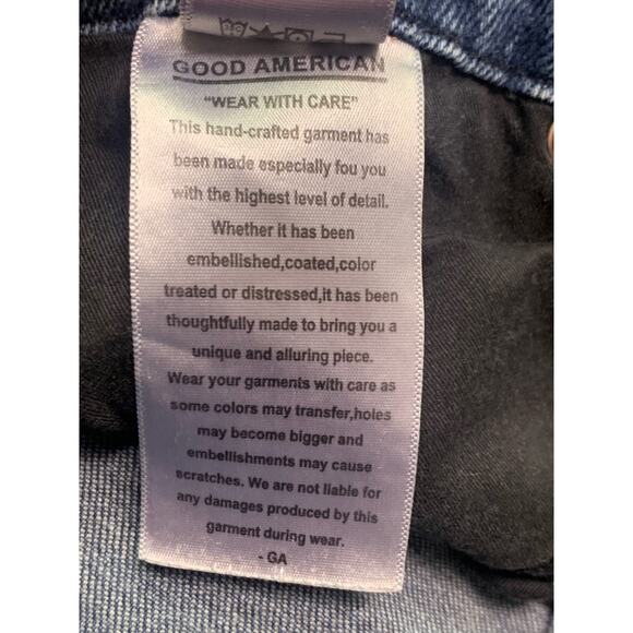 Good American Good Curve Highrise Raw hem skinny jeans sz 30 - Picture 14 of 14